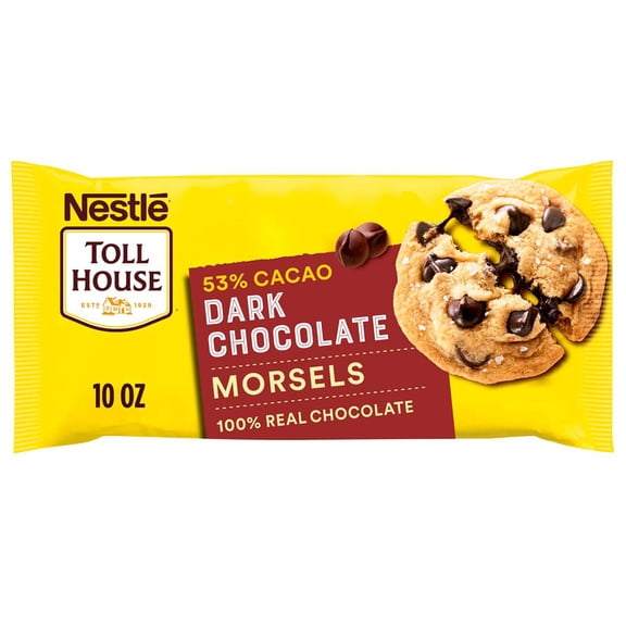 Pack Of 3 Nestle Toll House 53% Cacao Dark Chocolate Chips, 10 oz (Package May Vary)