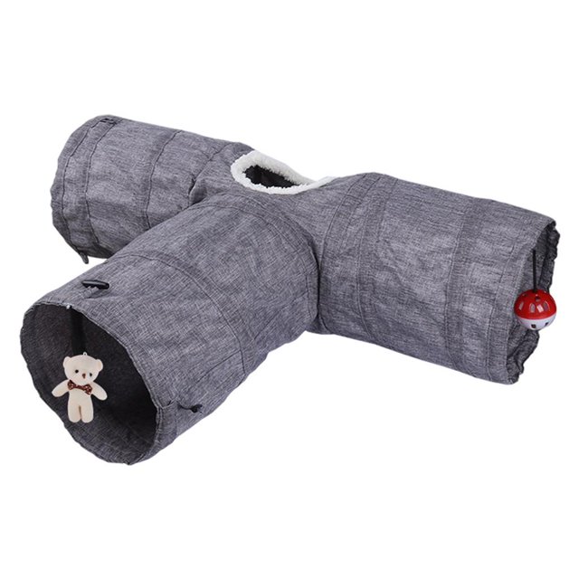 Juguete para gatos Sunnimix tubo plegable premium 3 vías gris