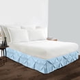 thumbnail image 1 of BedDecor Pinch Pleated Skirt 18 Inches Light Blue/Twin Egyptian Cotton Base Valance Sheet, 1 of 4