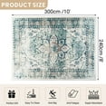 thumbnail image 2 of 8'x10' Vintage Area Rugs,Soft Washable Distressed Thin Rugs for Living Room Bedroom,Non-Slip Foldable Indoor Carpet,Dark Green, 2 of 5