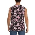 thumbnail image 4 of Lsque Daisies Flowers Print Men's Cotton Blend Sleeveless Muscle Shirts (S-3XL)- Moisture Wicking, Odor Protection, UPF 30+,3X-Large, 4 of 8