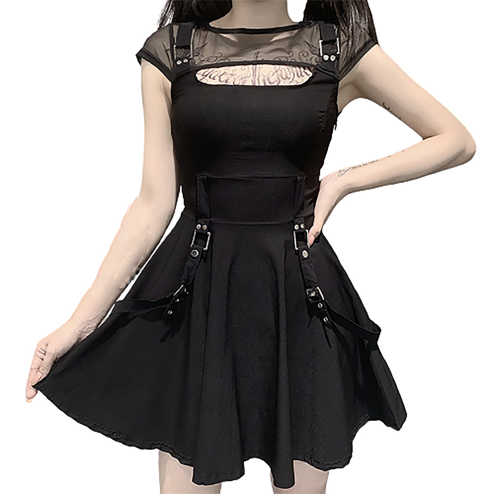 Black Steampunk Dress for Women Punk Style Dark Cut Ghana