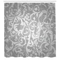 thumbnail image 3 of Ambesonne Grey Shower Curtain, Victorian Leaf Flowers, 69"Wx70"L, Grey, 3 of 3