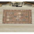 thumbnail image 1 of Ethnic Decorative Rug, Moroccan and Spanish Tiles Inspired Folkloric Cultural Ornaments as Squares, Quality Carpet for Bedroom Dorm and Living Room, 6 Sizes, Peach and Rust, by Ambesonne, 1 of 1