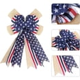 thumbnail image 5 of Decorative bow, Patriotic wreath bow, Independence Day decoration, Holiday party decor, Festive bow for home, Red white and blue bow, Seasonal celebration decoration, 5 of 6