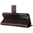 thumbnail image 6 of SaniMore for Samsung Galaxy S23 Case with Card Holder, Embossed Magnetic Wallet Soft TPU + PU Leather Cover with Practical Bracket + Detachable Hand Strap Shockproof Protective Shell, Brown, 6 of 7