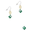 thumbnail image 2 of Delight Jewelry Silvertone Small 3-D Green Present with Bow Goldtone Leaf French Earrings, 2 of 4