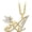 Yellow, variant on 14K Rose Gold Finish Round Cut White Diamond 925 Sterling Silver Diamond Cute Elf Angele With A Initial Letter Pendant Necklace for Women