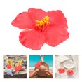 thumbnail image 2 of 20pcs Flores de hibisco artificial para fiesta tropical flores hawaianas Cabeza de flores artificiales para decoraciones de verano y manualidades de bricolaje, 2 of 6