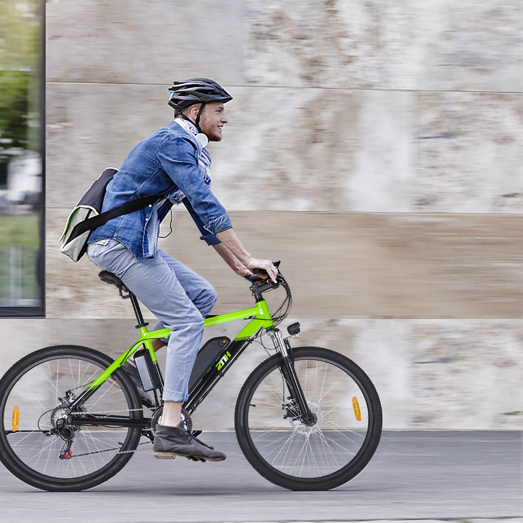 ZNH Z2 Electric Bike Adult 26" Electric Commuter Bike 350W Motor Ebike 36V/10AH Battery 21 Speed Shimano 20MPH, Green