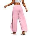 thumbnail image 5 of Yoga Pants For Women Side Slit Solid Color Elastic Waist Sports Pants Casual Trousers Long Pants for Gym, 5 of 9