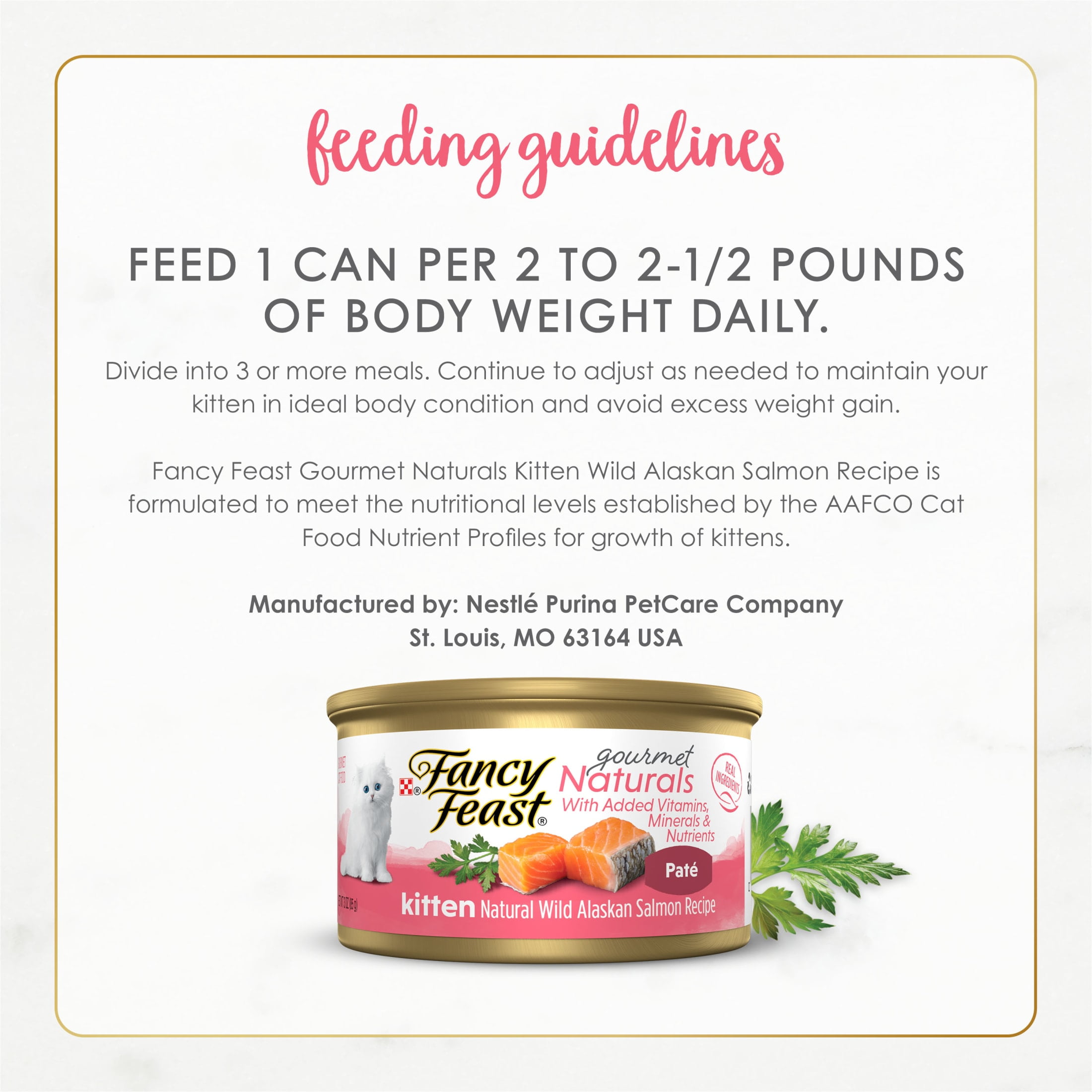 Purina Fancy Feast Gourmet Naturals Pate Wet Cat Food, Alaskan Salmon, 3 oz Can