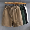 thumbnail image 4 of Pantalones cortos casuales de verano para hombre de 5 pulgadas: pantalones cortos deportivos holgados con tres rayas, look deportivo para entrenamientos y tiempo libre., 4 of 5