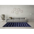 thumbnail image 3 of Ahgly Company Machine Washable Indoor Rectangle Abstract Blue Modern Area Rugs, 2' x 5', 3 of 4