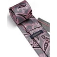 thumbnail image 4 of HISDERN Paisley Ties for Men Classic Extra Long Floral Tie and Pocket Square Formal Silk Necktie Set, 4 of 6