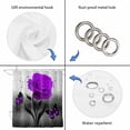 thumbnail image 4 of Purple Rose Shower Curtain, Waterproof Shower Curtains for Bathroom, Raindrops Floral Butterfly Abstract Grey Art Washable Fabric Bathtub Curtain Set Bath Decor with 12 Hooks Stall 36"x72", 4 of 8