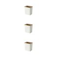 thumbnail image 3 of Advancent Bote de basura de plástico Tapa de bambú Cesta de papel Cubo de basura Baño Hogar Type3 NO3, 3 of 6