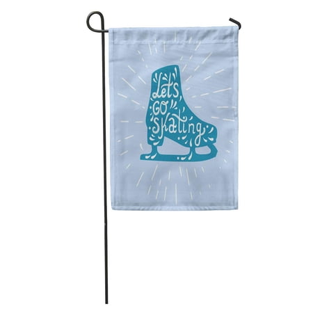 SIDONKU Red Rink Let Go Skating Ice Skate Label Boot Child Drawing Sign Garden Flag Decorative Flag House Banner 12x18 inch