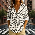 thumbnail image 6 of Craaazy Women's V Neck Long Sleeve Tops Loose Prints Spring Button Shirts Gifts, 6 of 6