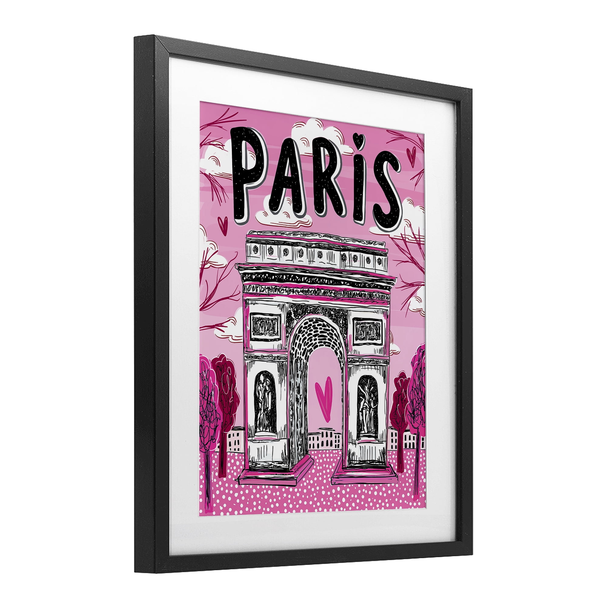 Stupell Industries Romantic Paris Arc de Triomphe Black Framed Print Under Glass, design by Jess Stempel