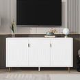 thumbnail image 4 of Modern TV Stand with 3 Doors and Adjustable Shelves for Living Room, Fits TVs Up to 70 Inches, White, 4 of 9