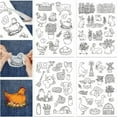 thumbnail image 1 of HLONK 4 Sheets 16Pcs Wedding Dress Water Soluble Hand Sewing Stabilizers for Fabric 11.6x8.2 Inch Embroidery Stitch Practice Embroidery Patterns Transfers for Embroidery Beginners Lovers, 1 of 7