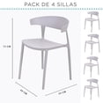 thumbnail image 2 of Set 4 Sillas Comedor Apilables Plástico Interior Exterior Gris Eke, 2 of 9