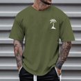 thumbnail image 2 of Big and Tall Shirts for Men Summer Shirt 2024 Short Sleeved Coconut Tree Print Men's T Shirt Man Shirts for Men Packs of The Large T Stretchy Casual Fashion 3xlt 2XL, 2 of 5
