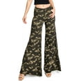 thumbnail image 4 of LITZ BY UNIQ Women's Juniors Army Camo Print Super Wide Flares (25, Camo), 4 of 4