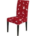 thumbnail image 3 of Christmas Chair Covers Removable Set of 4 Red Dining Chair Slipcovers Decorative Art Happy Winter Holiday New Year Season Seat Slipcovers for Dining Room, 3 of 4