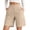 Beige, variant on Women's Cotton Linen Mid Rise Elastic Waist Shorts with Pockets Cozy Fashion Solid Casual Knee Length Summer Beach Daily Shorts 06-Light Blue S