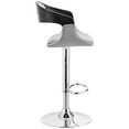 thumbnail image 4 of Maklaine 33" Modern Faux Leather Bar Stool in Gray/Steel/Black, 4 of 10