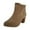 Khaki, variant on Fesfesfes Faux-Leather Boots for Women Fashion Mid Heel Boots Strap Casual Solid Color Ankle Boot Keep Warm Snow Boots 9(40)