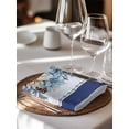 thumbnail image 6 of Navy Blue Christmas Cloth Napkins Set of 6 Reusable Dinner Napkins, Poinsettia Xmas Ball Berry Winter Cocktail Napkin Washable Table Napkins for Wedding/Holiday Party/Baby Shower 20"x20", 6 of 7