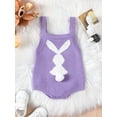 thumbnail image 2 of Diconna Baby Boys Girls Easter Overalls Sleeveless Bunny Print Knit Rompers Newborn Spring Outfit, 2 of 9
