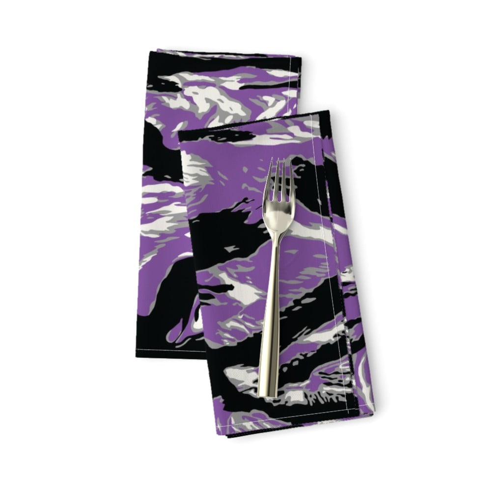Camouflage Cutlery Roll Cotton Fabric Wrap & Reusable Napkin & Basic Cutlery
