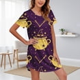 thumbnail image 2 of MEICHEN Halloween Pumpkin Print Sleep Dress for Women Casual Short Sleeve Crewneck Nightgown Summer Fall Fashion Loose Loungewear, 2 of 4