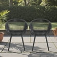 thumbnail image 2 of Tcbosik Outdoor Chairs Set of 2, Plastic Club Chair, Dining Chair for Deck, Patio, Garden, Backyard, Easy Assembly, Black, 2 of 9