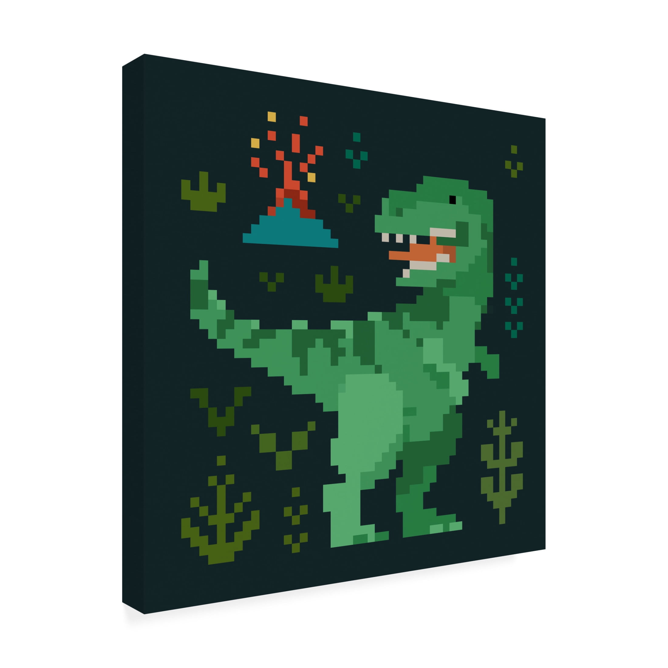 Trademark Fine Art Victoria Barnes Pixel Dinos II Canvas Wall Art