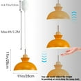 thumbnail image 4 of FSLiving Adjustable Height J Type Track Light Pendants Macaron-Style Wooden Rose Gold Handle Dome Lamp 4 Ft Yellow, Track Mount Metal Light for Dinning Kitchen Table Top Sloped and Vaulted Ceiling, 4 of 7