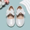 thumbnail image 5 of newwalpole Toddler/Little Kid Girl's Angela Dress Mary Jane Ballet Flats Bow Flower Girl Wedding Party Ballerina Flat Shoes Silver for Size 3, 5 of 6