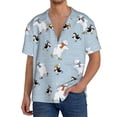 thumbnail image 7 of Lsque Skiing penguin Bear print Men's Cuban Collar Short Sleeve Shirt Summer Beachwear Casual Button Down Fashionable Vacation Leisure Shirt-XX-Large, 7 of 7