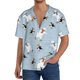 thumbnail image 1 of Balery Skiing penguin Bear Camisa Casual de Manga Corta con Botones para Hombre, Texturizada, Estilo Cubano, para Playa, Verano-Medium, 1 of 5