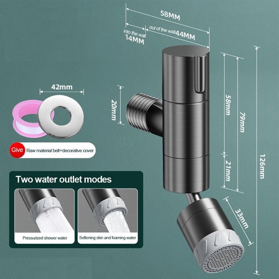 Bgsha Robinet d'Évier en Acier Inoxydable Monté au Mur Rotation Bassin de Lavage Vadrouille Piscine Robinet Froid Unique Extérieur Maison Cuisine Salle de Bain