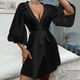 thumbnail image 1 of Batas Ropa de dormir para mujer Camisón transparente de gasa con encaje y retazos Cárdigan tentador para mujer Bata exterior Camisón de poliéster para mujer, 1 of 5