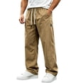 thumbnail image 2 of Ceisia Men's Casual Cotton Drawstring Pants with Loose Fit Khaki XXL Gifts for Father, 2 of 8