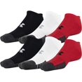 thumbnail image 1 of Calcetines Under Armour Performance Tech No Show, 6 pares, rojos, 1 of 5