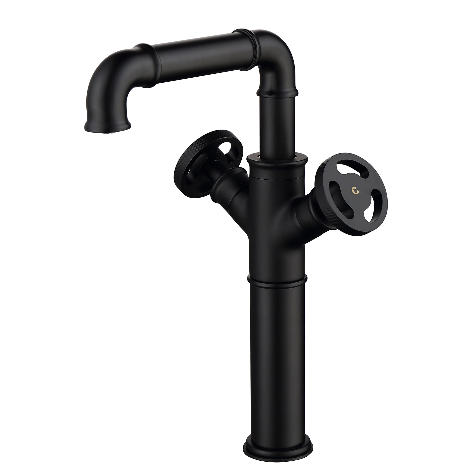 Double Handle Deck Mounted Industrial Pipe Bathroom Vessel Sink Faucet ...