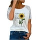thumbnail image 1 of Blusa con estampado de cuello Rounk informal para mujer con estilo, camiseta de manga corta ahuecada, Tops de verano OAVQHLG3B Store  lin121212, 1 of 4