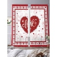 thumbnail image 3 of Semi Sheer Window Curtains 96 Inches Long, Red Valentine's Day Rod Pocket Voile Silky Chiffon Curtain Treatment Drapes for Kitchen, Living Room, Love Heart Valentines Romantic 52"x96", 2 Panels, 3 of 9